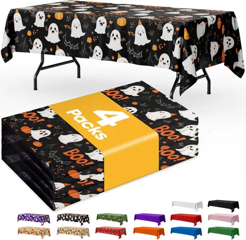 Vista 47 de Mantel de bandera estadounidense, paquete de 4 manteles patrióticos desechables de 54 x 108 pulgadas para mesas de 6 pies, decoraciones del 4
