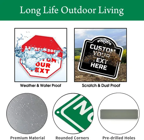 Vista 5 de Letreros de calle personalizados, letreros de camino personalizados con opción reflectante de metal, con dirección de texto para decoración de pared