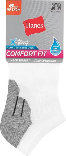 Vista 2 de Hanes Calcetines de mujer con ajuste cómodo invisibles - 6 pares