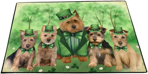 Vista 24 de Doggie of the Day Australian Terrier Dogs Floor Mat - 4th of July Independence Day - Best Dog Doormat - Protector Decor - Unique Portrait Art