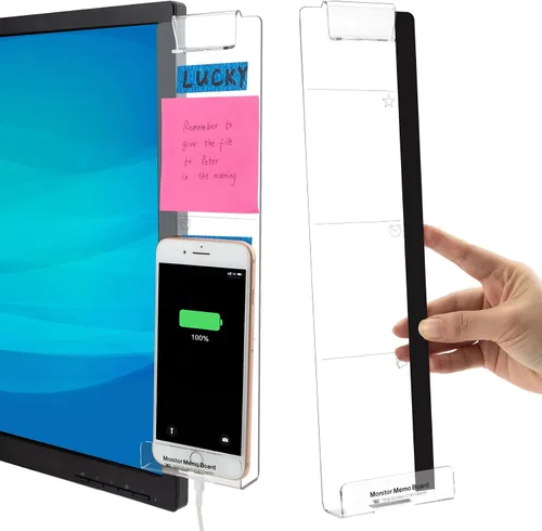 Vista 9 de MDOZQ Accesorios de escritorio de oficina, 2 unidades, monitor de computadora, tablero de mensajes, suministros para mujeres y hombres, soporte