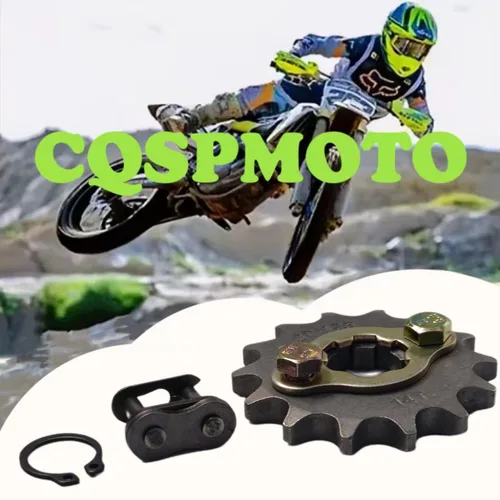 Vista 4 de CQSPMOT - Piñón delantero de alta calidad para motocicleta 420-15T de 0.669 in para motocross de 50 cc, 70 cc, 90 cc, 110 cc, 125 cc, mini bicicleta
