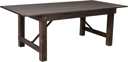 Vista 10 de Flash Furniture HERCULES Mesa de Granja Plegable Rectangular de Pino Macizo Rústico Antiguo de 7' x 40", Color Natural Claro
