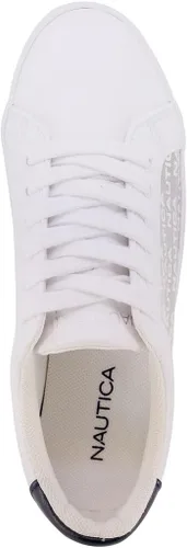 Vista 4 de Nautica Zapatillas de deporte de moda para mujer, zapatos casuales -Steam (cordonesdeslizantes), Satsu-blanco