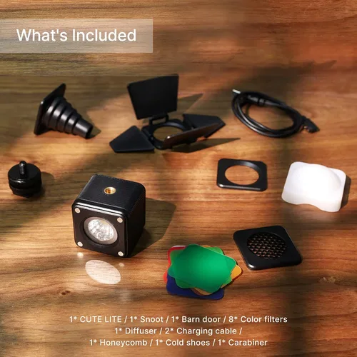 Vista 4 de ULANZI Luz de video LED impermeable IP68 Kit de iluminación de cámara Mini cubo con 8 filtros de gel de color, luz de fotografía de relleno portátil
