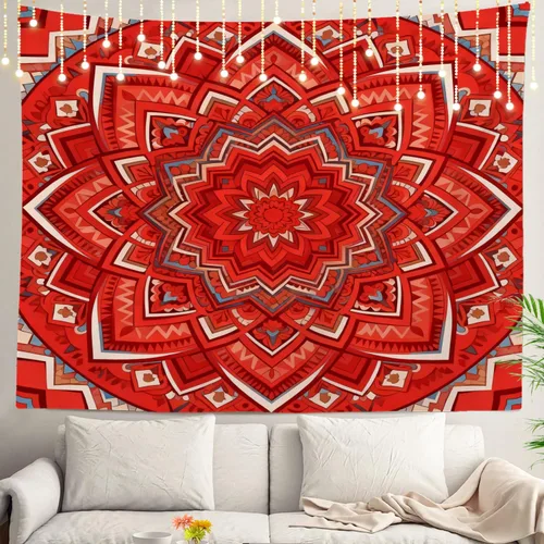 Vista 25 de Shrahala Circles Tapestry, Abstract Art With Various Circles Wall Hanging Hd Print Polyester Backdrop For Dorm Room Bedroom 30 X 40 In