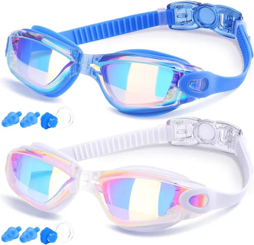 Vista 11 de COOLOO Gafas de natación, paquete de 2 gafas de natación para hombres y mujeres, gafas de natación para adultos, jóvenes, adolescentes, niños, gafas