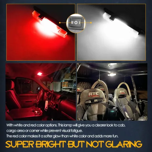 Vista 3 de Nirider Luz Interior UTV Universal Montaje en Barra Antivuelco Luces LED Luces de Jaula Antivuelco Utilitaria Luz Interior de Cúpula de Cortesía