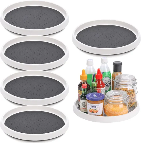 Vista 10 de Lazy Susan - Juego de 4 tocadiscos, organizador antideslizante de 10 pulgadas para gabinete, organización de despensa, almacenamiento de cocina
