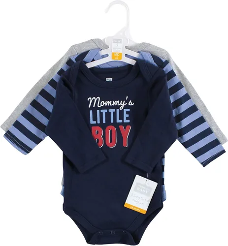 Vista 2 de Hudson Baby Body unisex de algodón de manga larga, para bebé