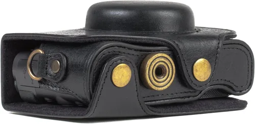 Vista 2 de MegaGear MG1176 Canon PowerShot SX740 HS, SX730 HS Ever Ready Funda De Cuero Genuino Con Correa - Negro