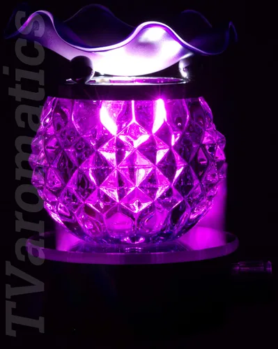 Vista 3 de TVaromatics Purple Pineapple Glass Plug-in Aroma Lamp Oil Warmer with Dimmer - PAL873257