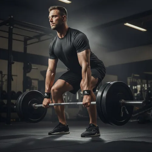 Vista 5 de Fit Active Sports Puños suaves de peso muerto para levantamiento de pesas, levantamiento de potencia, peso muerto, filas y dominadas, muñequeras