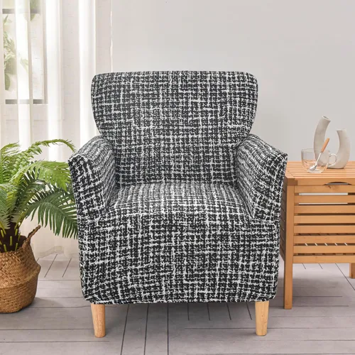 Vista 60 de LiveGo - Funda elástica para sillón de mediados de siglo moderno de 1 pieza, fundas de acento de jacquard para silla con brazos, fundas impermeables