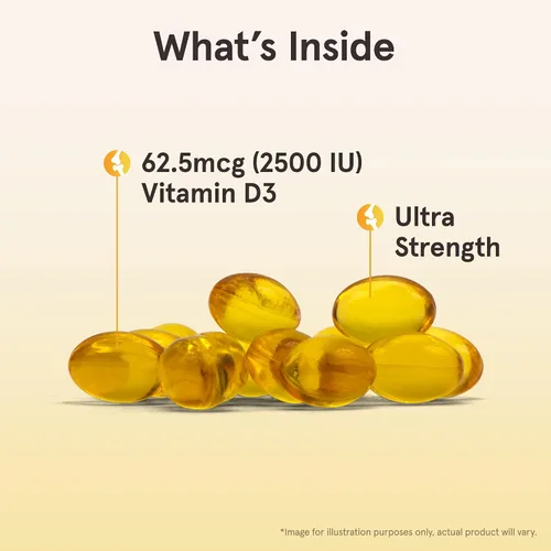 Vista 3 de Jarrow Formulas vitamina D3, 2500 IU, 100 cápsulas blandas, D2500, 1, 1