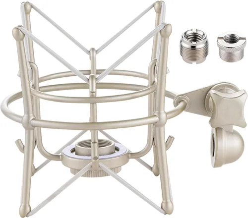Vista 8 de Soporte de choque para micrófono, soporte universal de micrófono de metal, soporte de micrófono de grabación de araña, soporte de montaje de choque