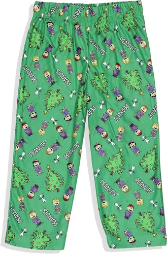 Vista 4 de INTIMO Peanuts - Conjunto de pijama de Navidad para niños pequeños, Verde