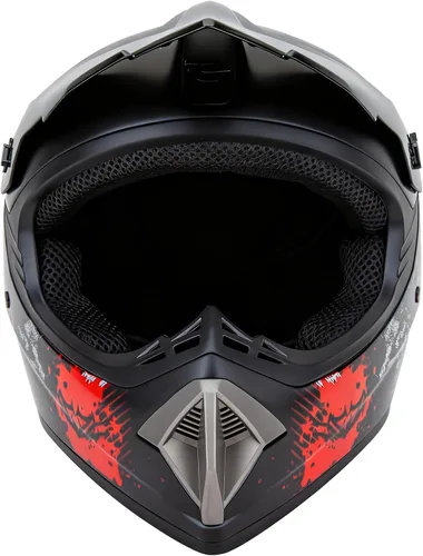 Vista 5 de CARTMAN Casco para adultos de bicicleta de tierra, casco de motocicleta de cara completa aprobado por el DOT, mate negro y amarillo para motocross