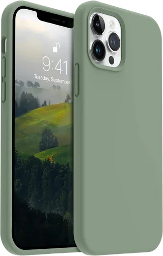 Vista 17 de AOTESIER - Funda a prueba de golpes diseñada para iPhone 12 Pro Max, funda de silicona líquida con [forro de microfibra suave antiarañazos]