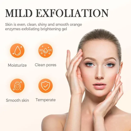 Vista 3 de Gel exfoliante naranja para cara y cuerpo, gel limpiador exfoliante 2025, geles de enzimas naranjas, limpieza profunda de los poros, elimina puntos