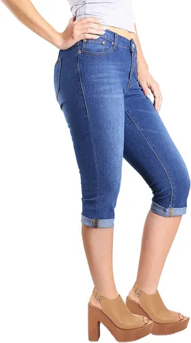Vista 3 de 2LUV Jeans elásticos de 5 bolsillos ajustados de tiro medio para mujer