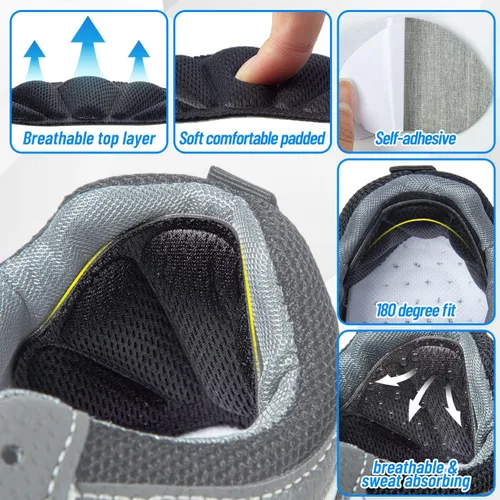 Vista 5 de Insertos para Talón de Zapatos, 16 Piezas de Almohadillas de Cojín para Talón de Malla Autoadhesivas para la Parte Posterior del Talón, Insertos