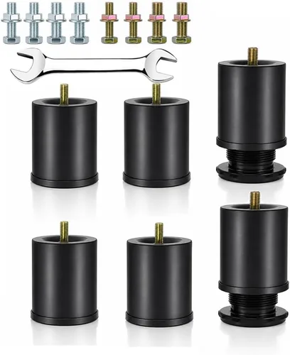 Vista 15 de Base de cama ajustable de metal de 2 a 3.5 pulgadas, reemplazo de patas de patas de alta resistencia, altura extra, compatible con el 93%
