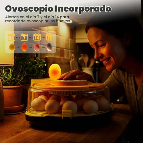 Vista 4 de Incubadoras para incubar huevos - Incubadora automática de pollitos de huevo de 15 huevos con 5 modos preestablecidos inteligentes y control