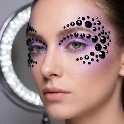Vista 3 de Pegatinas de gemas faciales, 2102 piezas de diamantes de Negro