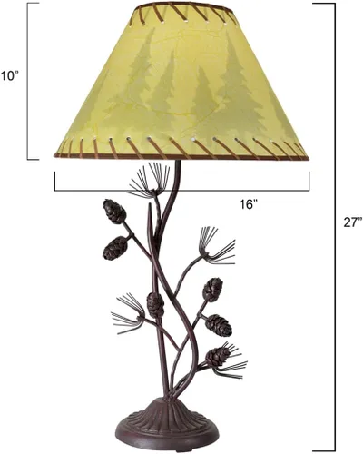 Vista 2 de Black Forest Décor - Lámpara de mesa con piña de metal - Lámparas para el dormitorio de la casa de granja