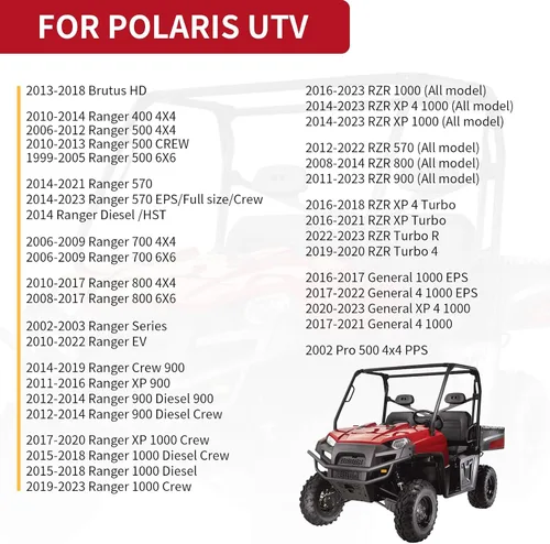 Vista 7 de Junta en U para Polaris Ranger RZR Scrambler Sportsman 300 325 330 425 400 500 570 700 EV 800 850 900 1000 Turbo General 1000 4 XP EPS