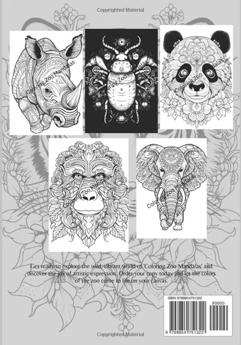 Vista 2 de Zoo Mandalas An Adult Coloring Journey with Mandalas