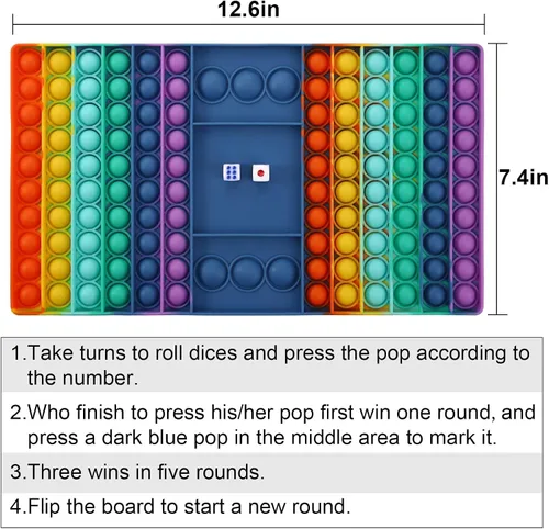 Vista 3 de Pop Games Juguete Sensorial Fidget de Navidad, Juegos de Matemáticas con Tablero Pop para Niños, Juegos Familiares, Juego de Multiplicación