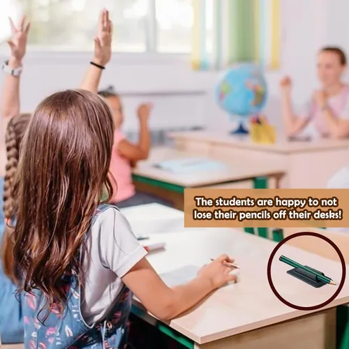 Vista 4 de AIERSA Portalápices para escritorio, 10 soportes para bolígrafos para accesorio de portapapeles de aula, soporte adhesivo de silicona para escuela