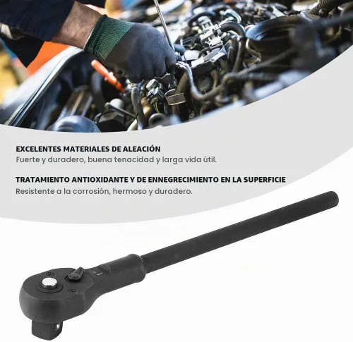 Vista 2 de Fydun Llave de casquillo de trinquete de alta resistencia, cabeza de trinquete, reversible, herramienta de reparación automática de longitud media