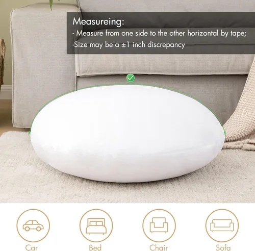 Vista 4 de MIULEE Almohada redonda de 14 pulgadas, almohada de suelo, funda de relleno para cojín decorativo, cama, sofá, boda