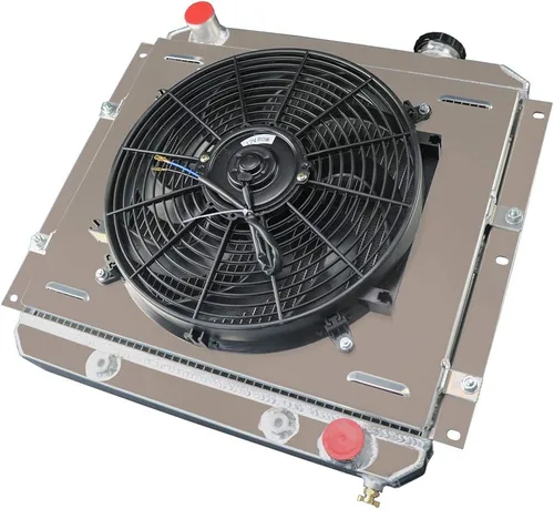 Vista 5 de ALLOYWORKS Radiador de aluminio de 3 hileras+ventilador de cubierta+relé para Toyota Land Cruiser FJ40 FJ45 3.9/4.2L gasolina EE. UU Full aluminum