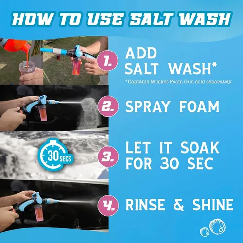 Vista 5 de Salty Captain - Removedor de sal espumoso para limpiar y quitar sal de barcos y automóviles, evita la corrosión del agua salada en esquís marinos