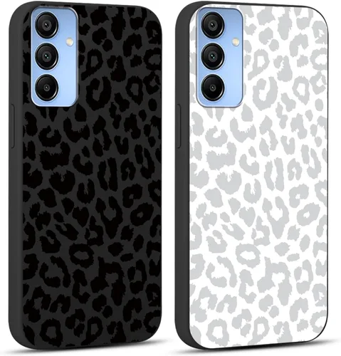 Vista 42 de Pack de 2 fundas con estampado de guepardo para Samsung Galaxy A03s 4G de 6.5", fundas de diseño de patrón de leopardo de lujo, de silicona suave