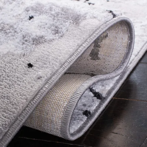 Vista 6 de SAFAVIEH Amelia Collection - Alfombra decorativa de 2 x 4 pies, gris y negro, diseño abstracto moderno, no desprende pelusa y de fácil cuidado