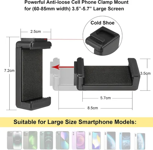 Vista 2 de Universal ergonómico anticaídas para teléfono móvil con mango estabilizador de montaje para selfie portátil, trípode para vlogging de mano, monopié