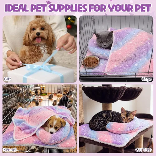 Vista 4 de Namalu Paquete de 3 alfombrillas suaves para cama de gato con manta