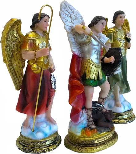 Vista 3 de Gigi's Classy Kids 3 Arcangeles 8 Inch San Miguel Arcangel, Arcangel Gabriel, Arcangel Rafael San Miguel Arcángeles Set