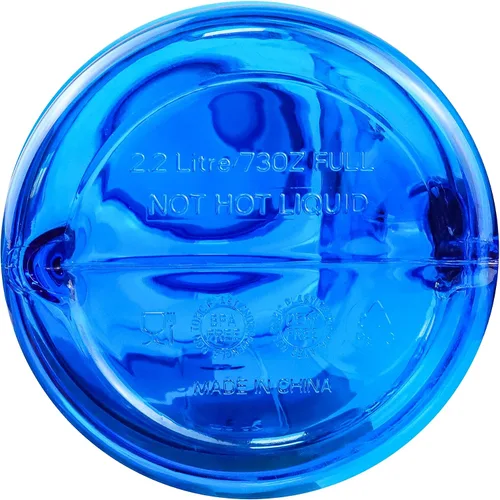 Vista 4 de Flash Popup Botella de agua deportiva de 70 onzas con tapa giratoria, botella azul a prueba de fugas