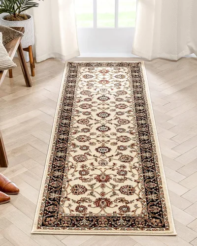 Vista 24 de Well Woven Barclay Collection Sarouk - Alfombra negra de 4 x 5 pies, para entradas, dormitorios pequeños, salas de estar Negro