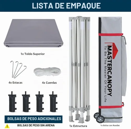Vista 8 de MASTERCANOPY Carpa Plegable de Grado Comercial 10x10 pies Refugio Instantáneo (Gris)