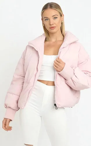 Vista 4 de Chaqueta de invierno de manga larga con bolsillos con cremallera completa para mujer