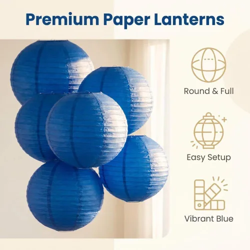 Vista 6 de Balagan Linternas de papel japonesas chinas de 16 pulgadas 5 paquetes (azul, 16 pulgadas) BLG-220503 0