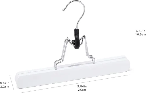 Vista 6 de Amazon Basics Perchas de madera para pantalones, color blanco, paquete de 10