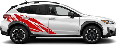 Vista 4 de Adhesivos gráficos con patrón lateral de vinilo compatible con Subaru Crosstrek (negro)